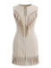 Robe western en suédine à col V zippé, clous et franges années 1970 - 9
