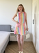 Robe à poches de cœur et rayures arc-en-ciel des années 1960