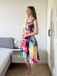 Robe trapèze larges bretelles carreaux colorés 1950s
