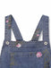 Salopette en denim bleu à fleurs et jambes larges années 1940 - 5