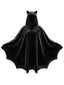 Sweat-shirt noir cosplay pour Halloween capuche oreilles chat années 80