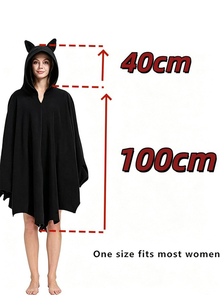 Sweat Noir à Capuche avec Oreilles de Chat pour Déguisement Halloween Années 1980 - 3
