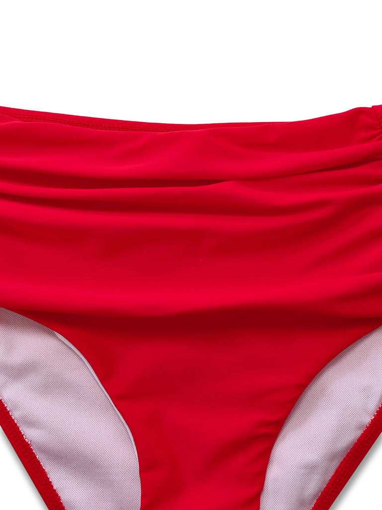 true-red-1940s-High-Waisted-Ruched-Bikini-Set-bottom-view