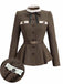 [Prévente] Veste blazer à chevrons, col montant, volants et ceinture années 1940 - 1