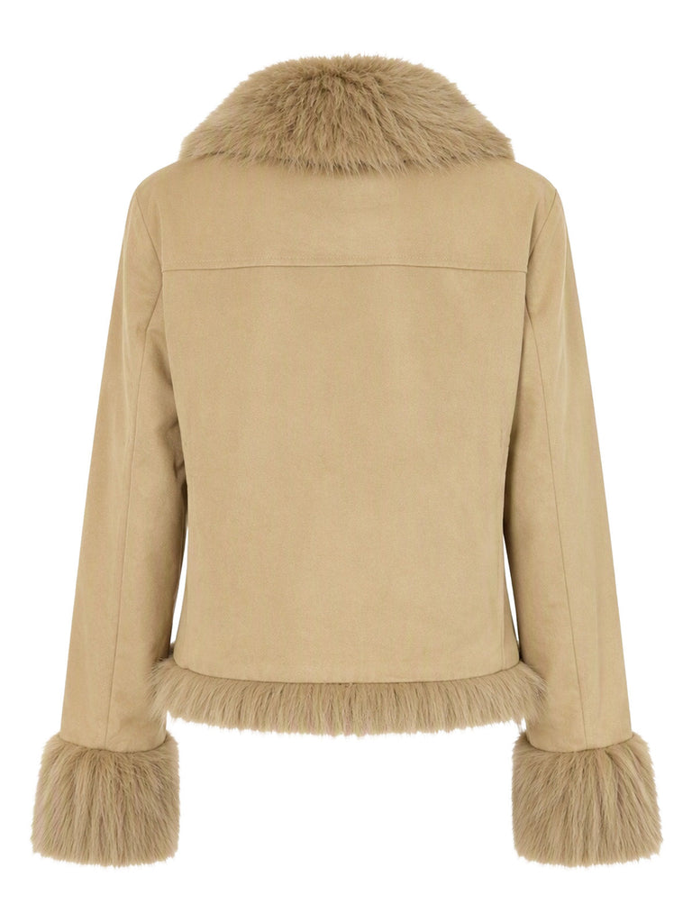 Veste Kaki à Revers, Bords Bruts et Poches Années 1950 - 2