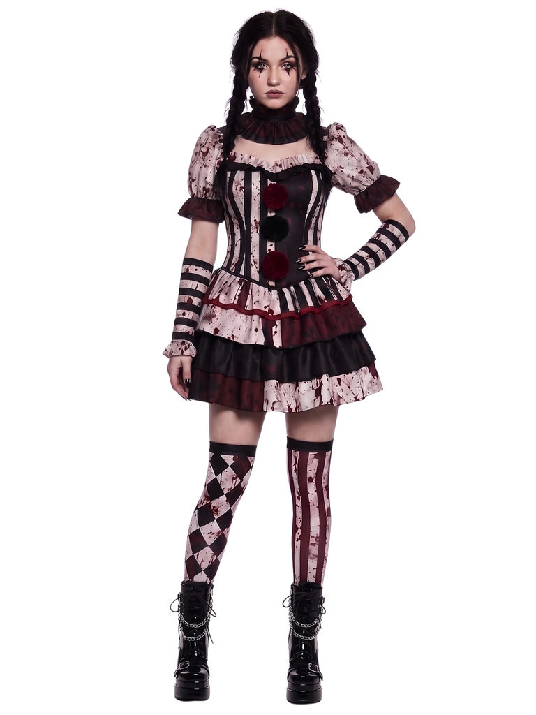 Ensemble de costume clown volants étagés Halloween Blood années 1960