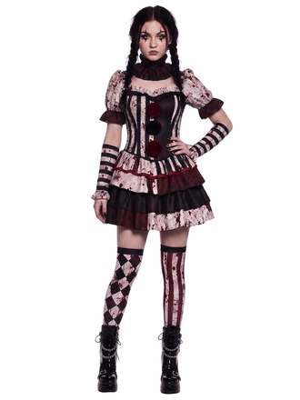 Ensemble de costume clown volants étagés Halloween Blood années 1960