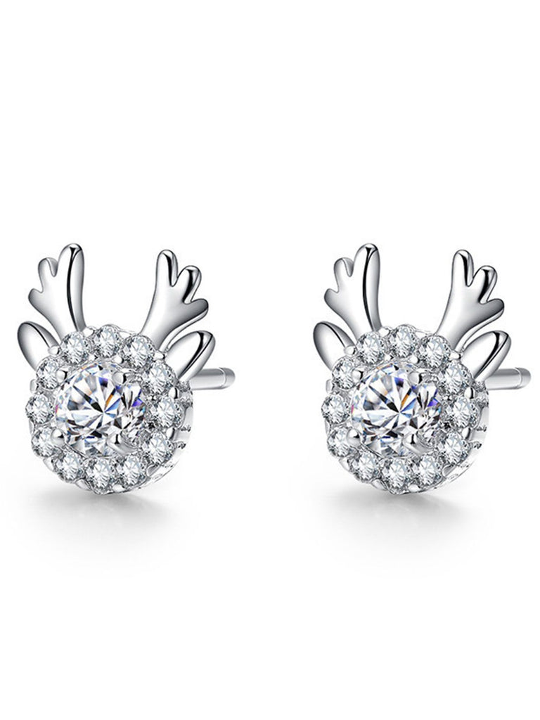 Clous d'Oreilles Alliage Zircon Rétro Antlers