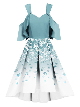 Robe Swing Année 50 Flocon de Neige