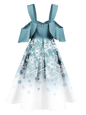 Robe Swing Année 50 Flocon de Neige