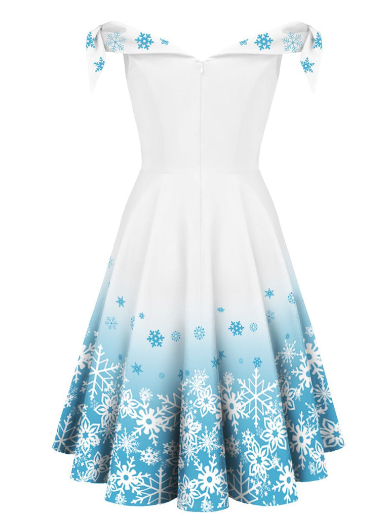 Robe Swing Année 50 Flocon de Neige