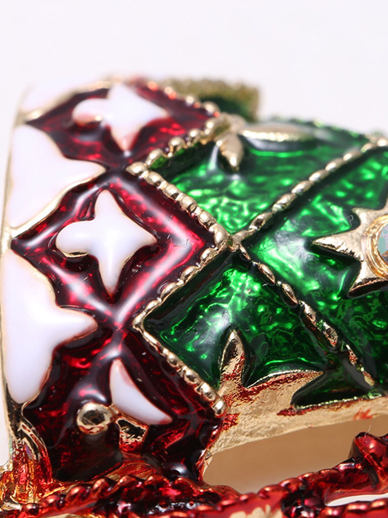 Broche Strass Chaussette De Noël Rétro