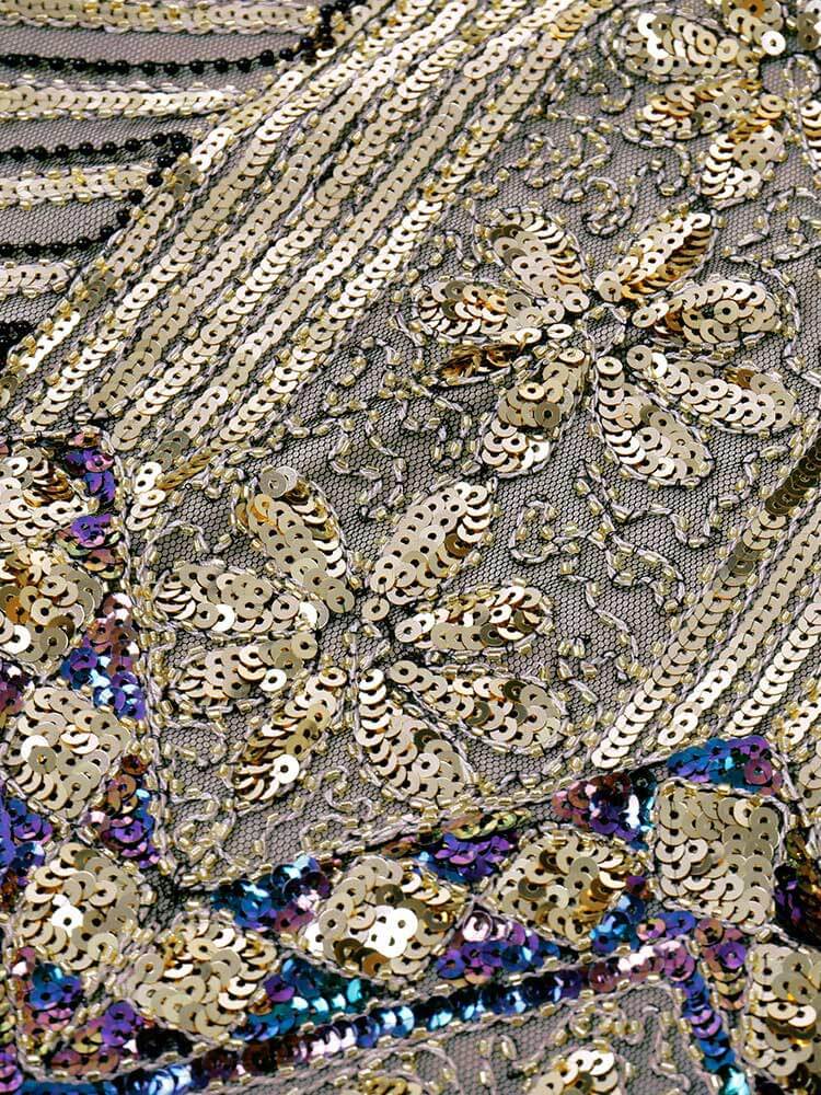 Robe Charleston Vintage Gatsby Année 20 à Franges Paillettes Soirée Cocktail