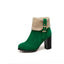 Bottes Courtes Retro Plus En Velours Gros Talons