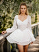 Robe blanche à manches bouffantes des années 1960