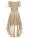 Robe en dentelle florale à épaules dénudées des années 1950