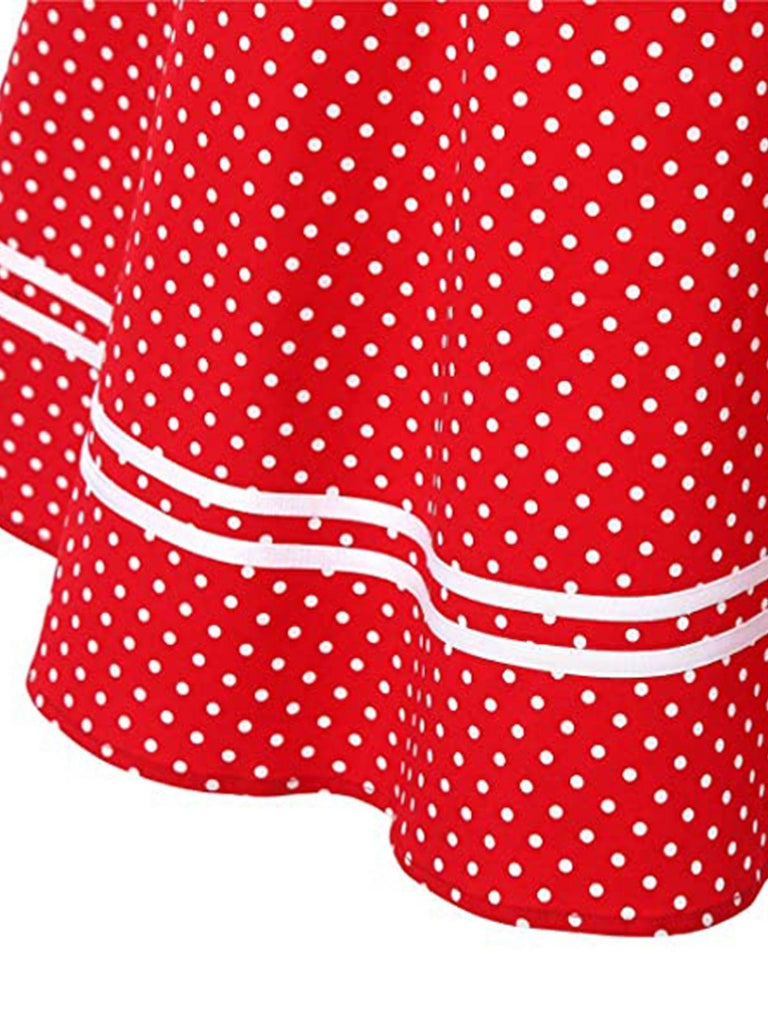 Robe Rockabilly Rouge à Pois des Années 1950