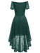 Robe en dentelle florale à épaules dénudées des années 1950