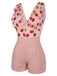 Combishort patchwork rose fraise années 1950 en maille