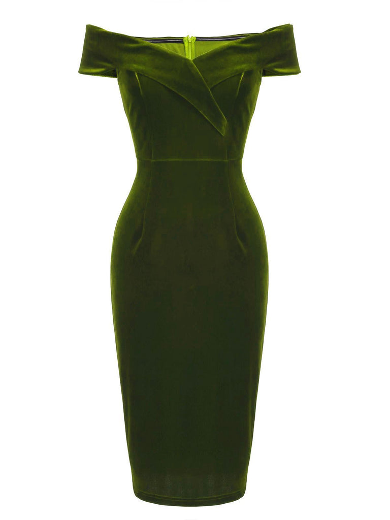 Robe Crayon Vintage Bordeaux Velours Année 60 Cocktail Chic