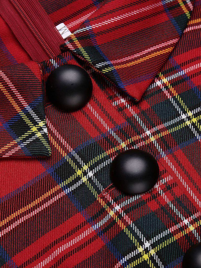 Robe Crayon Vintage Année 60 À Carreaux Soirée Cocktail Pin Up