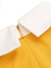 Robe Swing Vintage Année 50 Jaune Manches Longues Pin Up