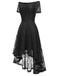 Robe en dentelle florale à épaules dénudées des années 1950
