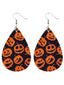 Boucles d'Oreilles Citrouilles Toussaint Halloween Noir Orange