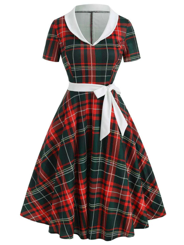 Robe Rockabilly Swing Vintage Année 50 Carreaux Soirée Cocktail Chic