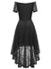 Robe en dentelle florale à épaules dénudées des années 1950