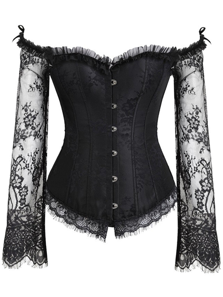 Gothic Corset Vampire Fleur Dentelle Déguisement Bal Steampunk