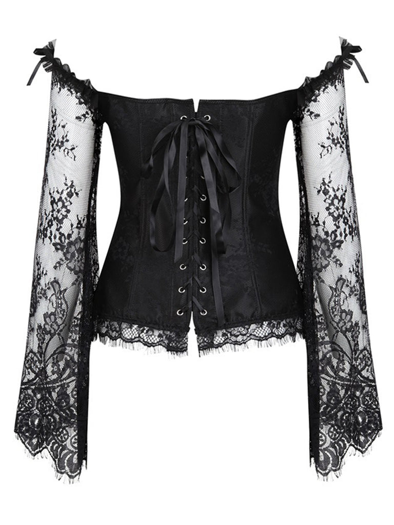 Gothic Corset Vampire Fleur Dentelle Déguisement Bal Steampunk