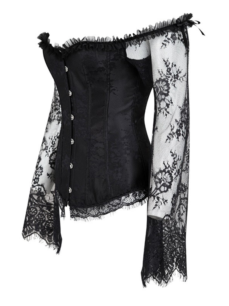 Gothic Corset Vampire Fleur Dentelle Déguisement Bal Steampunk