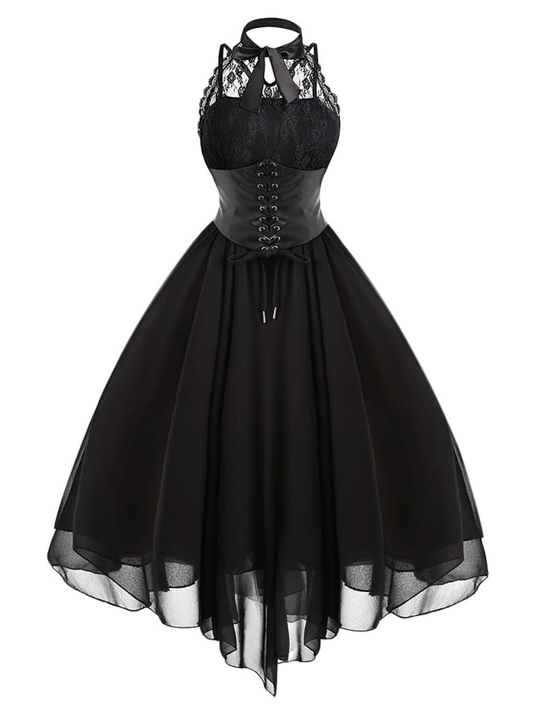 Robe de Vampire Déguisement Gothique Steampunk en Dentelle