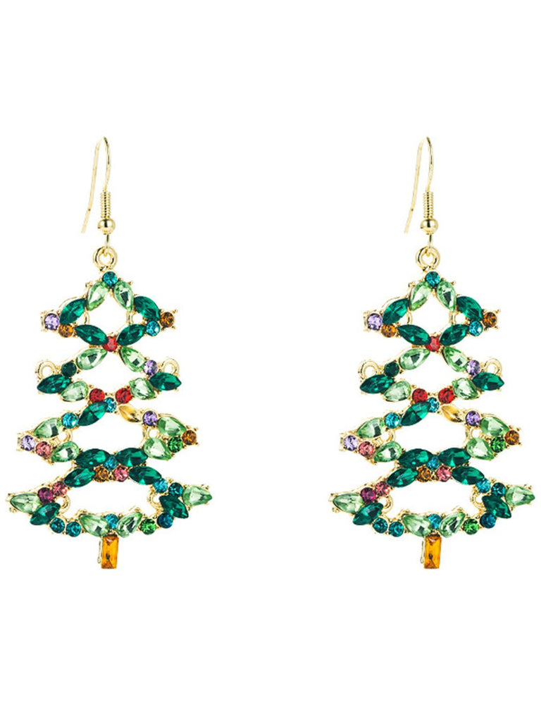 Boucles d'Oreilles Alliage d'Arbre Noël Rétro