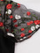 Robe Swing Vintage Années 50 à Fleurs Gaze Noir Pin Up