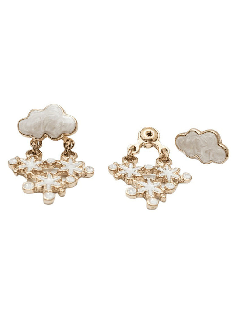 Boucles d'oreilles dégradées de flocon de neige nuage de Noël