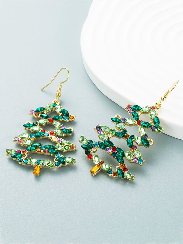 Boucles d'Oreilles Alliage d'Arbre Noël Rétro