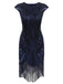 Robe Charleston Vintage Année 20 Gatsby à Franges Paillettes Soirée Cocktail