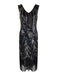 Robe Charleston Vintage Année 20 Gatsby À Paillettes Noire Soirée Chic
