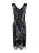 Robe Charleston Vintage Année 20 Gatsby À Paillettes Noire Soirée Chic