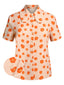 Chemise à manches courtes à fleurs orange des années 1960