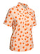 Chemise à manches courtes à fleurs orange des années 1960