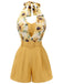 Combishort licou tournesol jaune patchwork années 1950