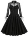 Robe noire patchwork brodée de dentelle d'Halloween