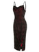 Robe en toile d'araignée d'Halloween rouge foncé des années 1960