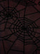 Robe en toile d'araignée d'Halloween rouge foncé des années 1960