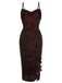 Robe en toile d'araignée d'Halloween rouge foncé des années 1960