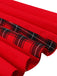 Robe rouge col en V à carreaux des années 1950