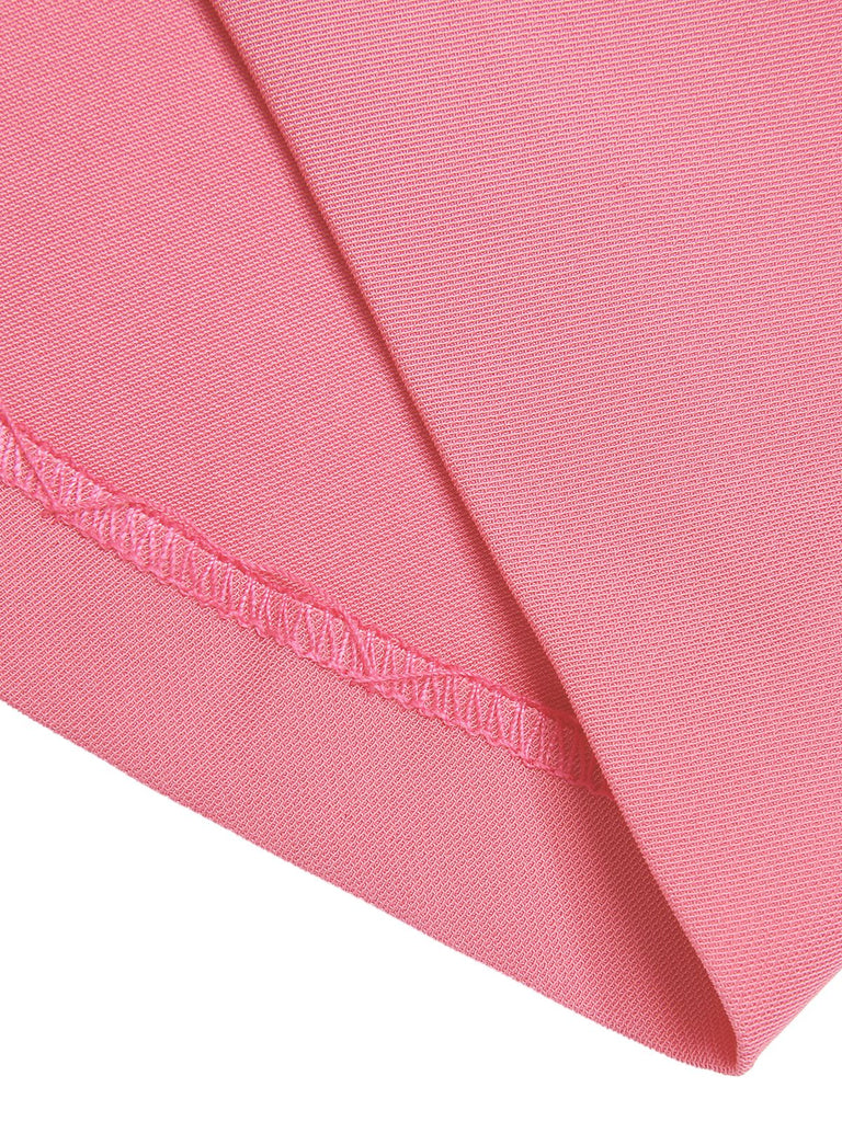 Haut patchwork noir et rose à taille nœud des années 60